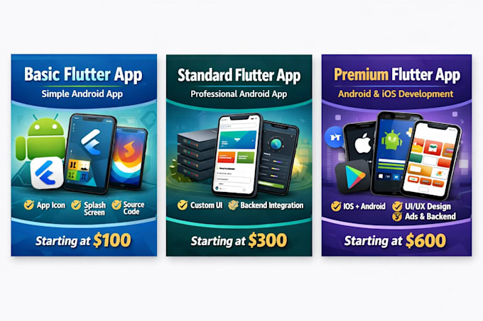 develop professional flutter mobile apps for android