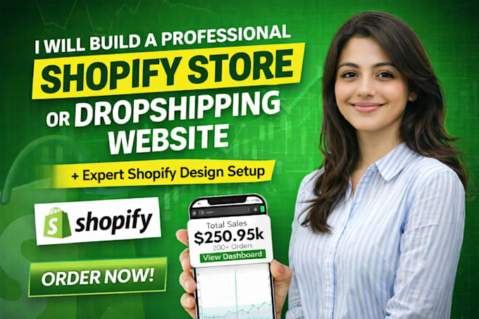 build a professional shopify store or dropshipping website