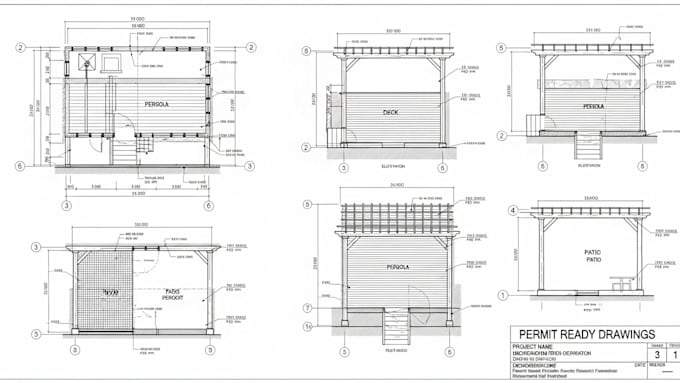 Design deck patio and pergola plans with permit ready drawings by ...