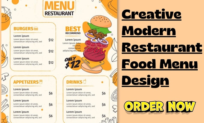 create modern restaurant food menu design