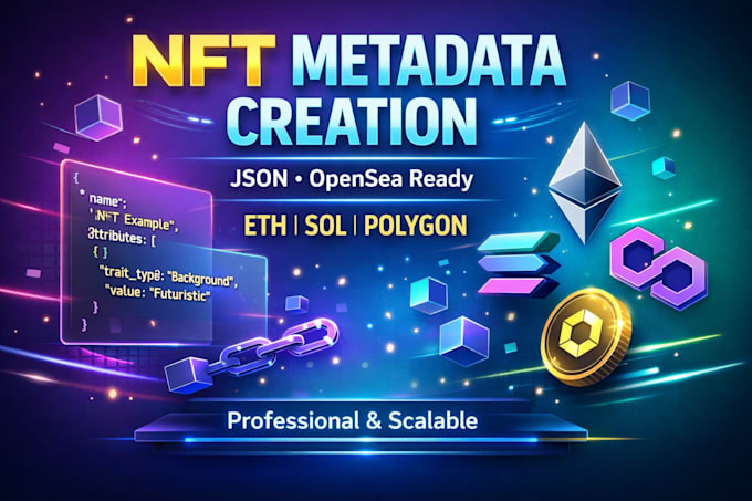 create nft metadata json for ethereum, solana and polygon