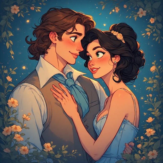 design couple portrait illustration