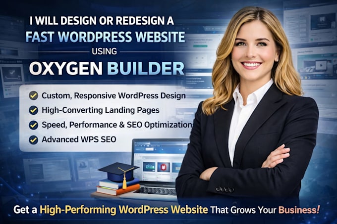 design or redesign a fast wordpress website using oxygen builder, kadence kartra