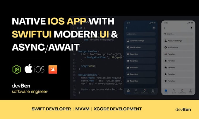 Build native ios app with swiftui modern ui async await by ...