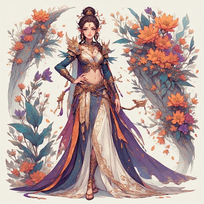 paint a character illustration in a fantasy world