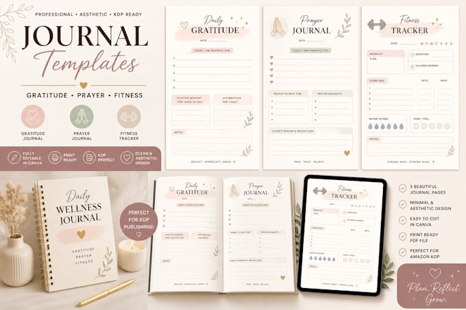 design a professional journal, planner, or workbook for amazon KDP