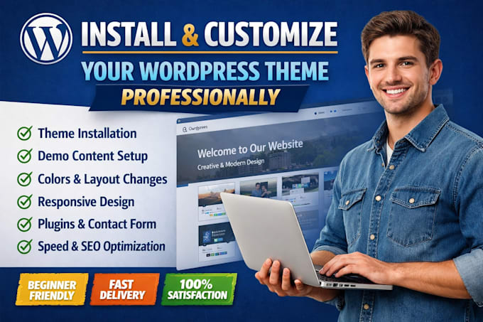 install and customize your wordpress theme professionally