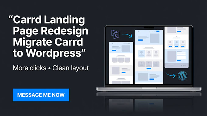 design redesign carrd landing page website that converts or migrate to wordpress