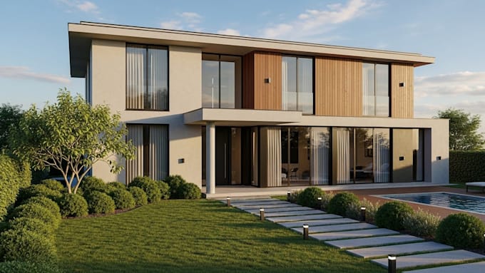 provide 3d exterior and interior home design with realistic model and rendering