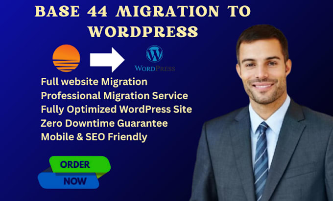 migrate and redesign base44 website to wordpress cms