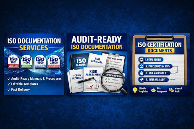 create iso 9001, 14001, 45001 compliant documentation