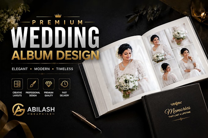 do luxury wedding and event album book designs with editing