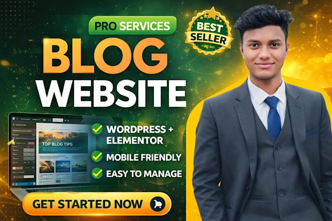 create a professional wordpress blog website using elementor