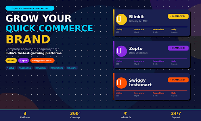 manage your blinkit, zepto and swiggy instamart store