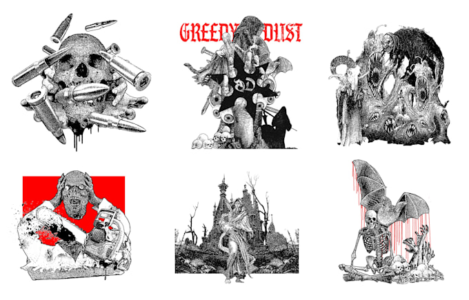 create dark art, metal, gothic, horor illustration
