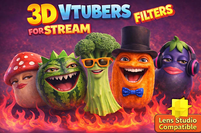 custom 3d ar avatar for streaming with streamfog support, snapchat filters