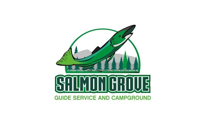 make amazing fishing guide service logo with campground