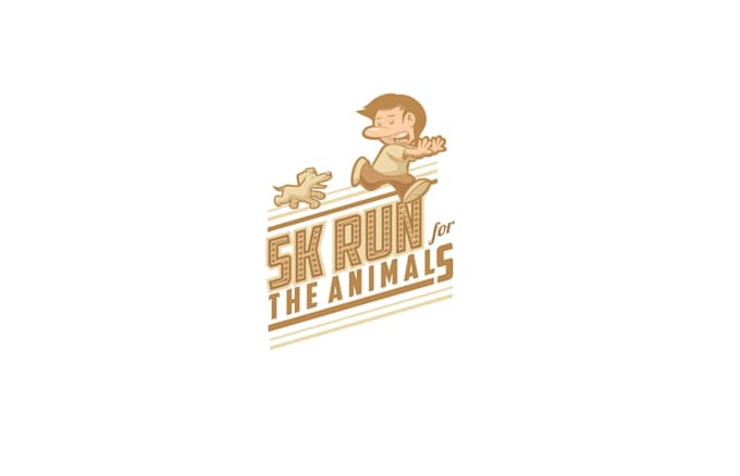 create fun animal costume themed 5k running logo