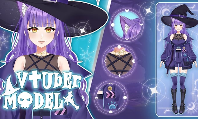 draw anime vtuber model pro live2d model nsfw vtuber rigging 3d vtuber model