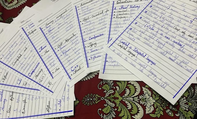 write hand writing assignments and rewrite all paper typing work