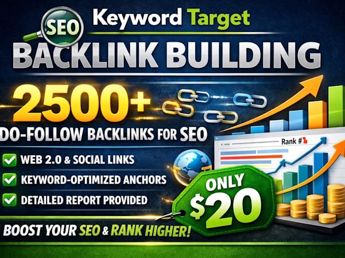 build 2,500 keyword targeted dofollow backlinks for SEO