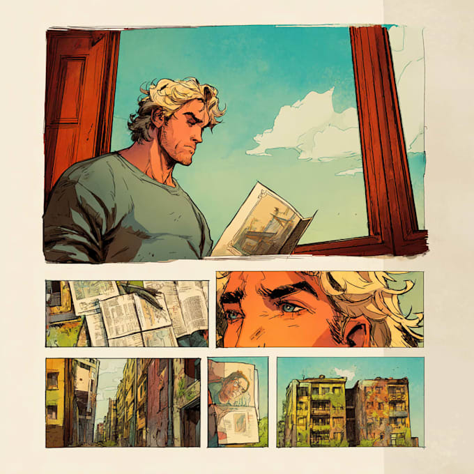 do comics book pages, storyboards, illustrations