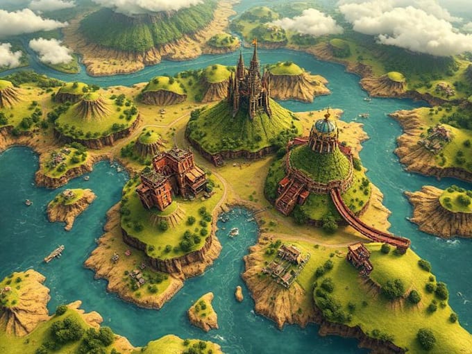 design a unique vector map, realistic or fantasy