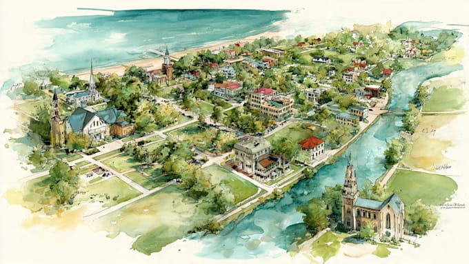 do custom watercolor wedding map