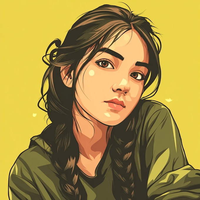 draw vector cartoon portrait and cute cartoon portrait