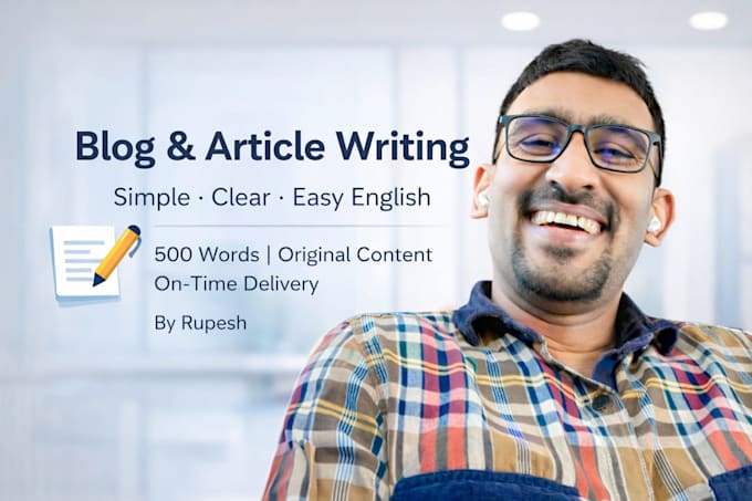 write easy english blog posts and articles