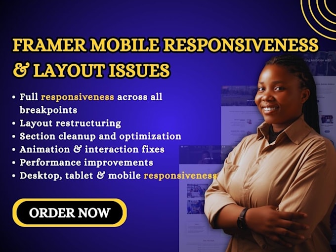 fix framer mobile responsiveness, framer layout issues, and framer bugs