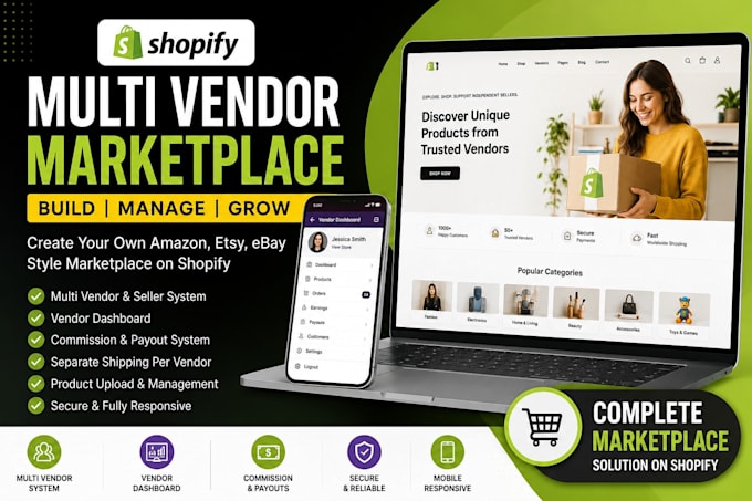build shopify multi vendor marketplace website, webkul marketplace integration