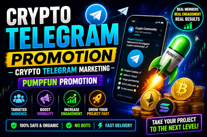 crypto telegram promotion, crypto telegram marketing, pumpfun promotion