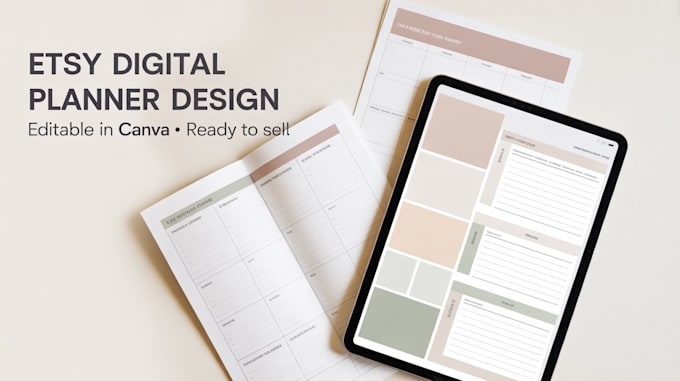 Design a converting etsy digital planner or printable in canva by ...