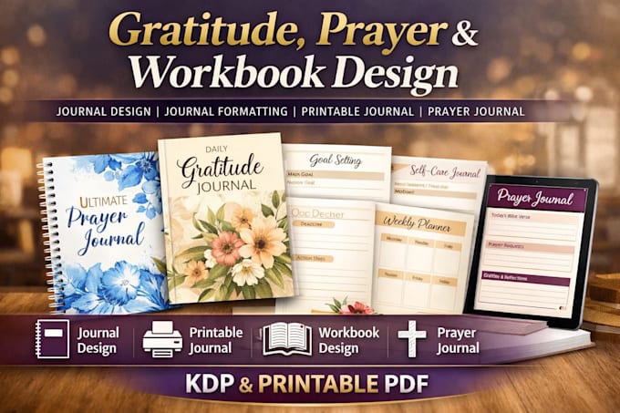 do journal design gratitude prayer amazon kdp digital journal pdf planner