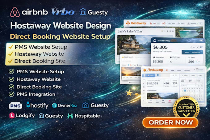 do hostaway, airbnb hostaway website design,  build direct booking website