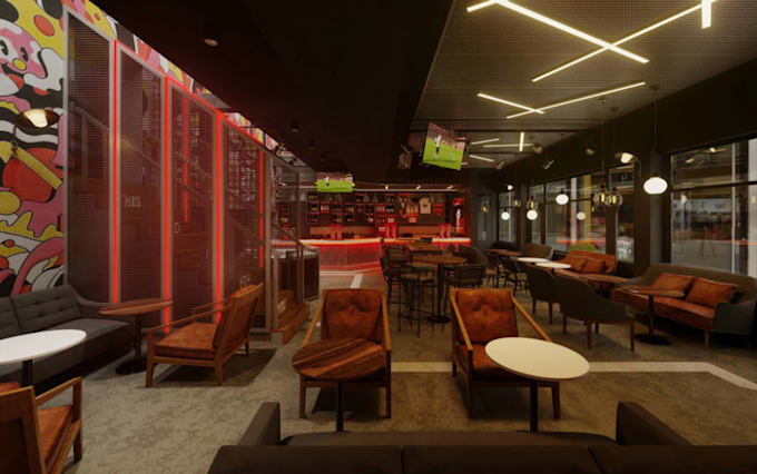 elevate bar space, spatial layout planning, restaurant dinning, interior lighten