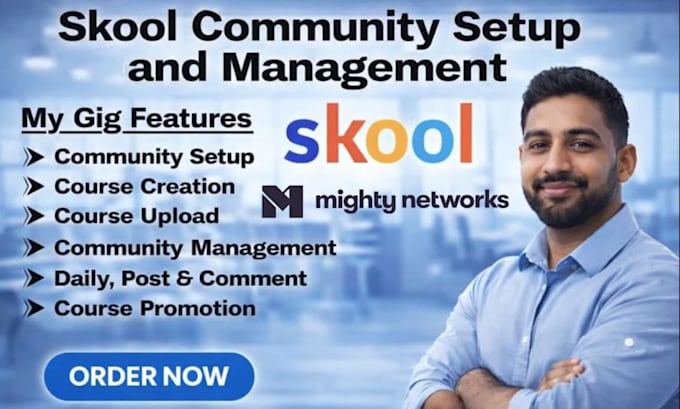 setup skool community, mighty network, skool online community setup