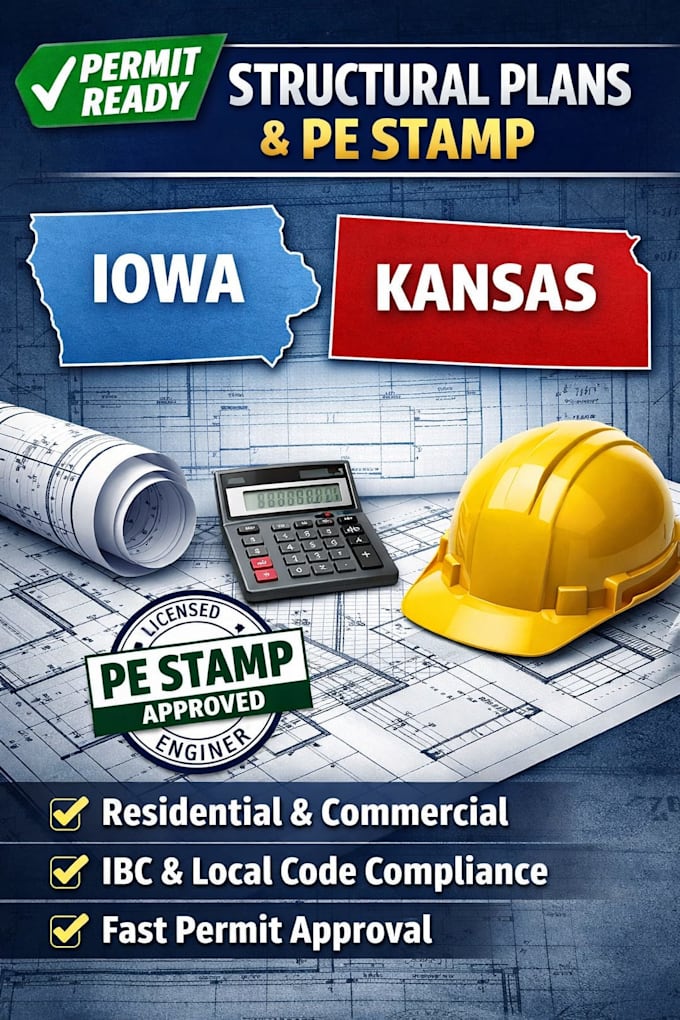 Do permit ready structural plans design city permit, pe stamp in iowa ...