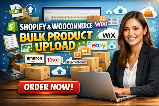 do shopify and woocommerce bulk product upload, product listing