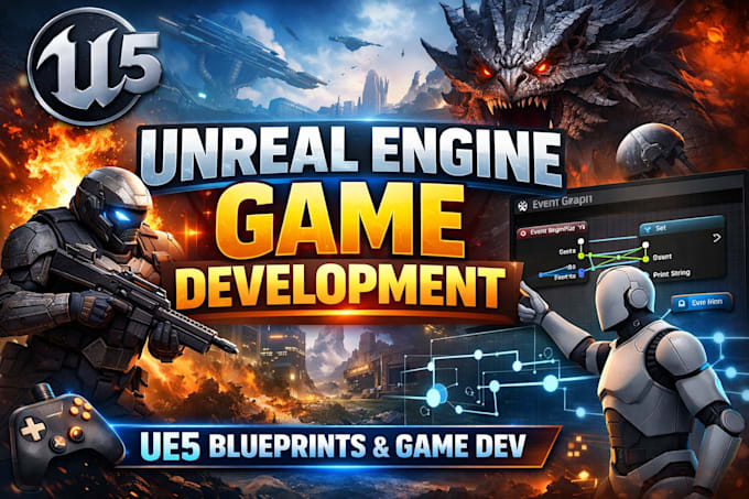 do unreal engine game development, develop unreal engine game, ue5 blueprints
