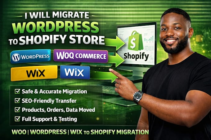 migrate wordpress to shopify woocommerce wix to shopify store migration
