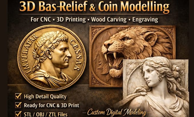 3d bas relief 3d wall art 3d coin model 3c wood carving 3d coin model ...