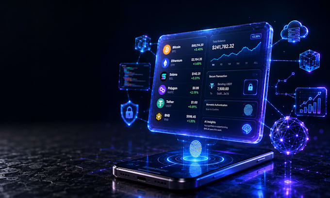 develop an ai powered blockchain, crypto wallet, and fintech application