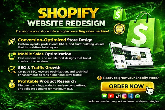 design redesign shopify store change edit shopify website