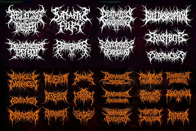 Diseñaré un logo de death metal brutal o deathcore slamming