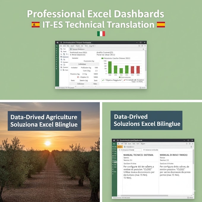 Create professional excel dashboards and technical translations it and ...