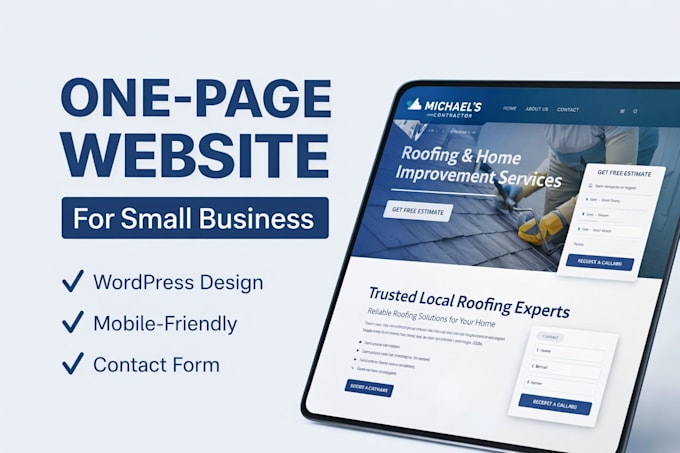 create a one page wordpress website for your small business