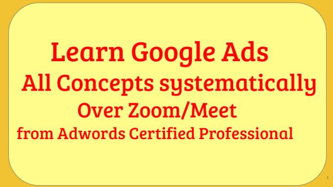 teach google ads adwords, live session, one on one