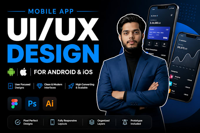 design mobile app UI UX for ios and android